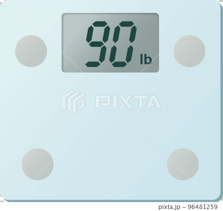 デジタル体重計90lb表示のベクターイラスト 96481259