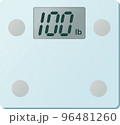 デジタル体重計100lb表示のベクターイラスト 96481260