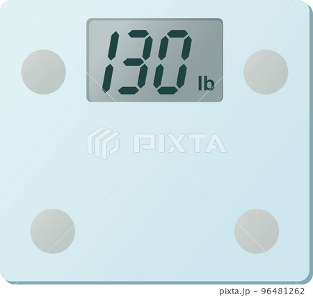 デジタル体重計130lb表示のベクターイラスト 96481262