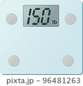 デジタル体重計150lb表示のベクターイラスト 96481263