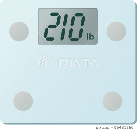 デジタル体重計210lb表示のベクターイラスト 96481266