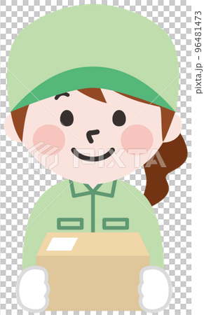 Delivery woman with package Delivery woman with package 96481473