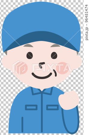 Senior male worker with a smile working hard Senior male worker with a smile working hard 96481474