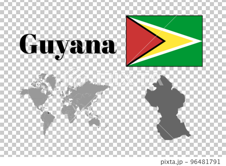圭亞那國旗/地圖/領土 96481791