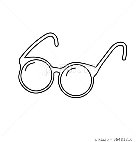 Glasses line icon in doodle style. Vector illustration. 96481810