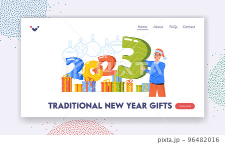 Happy New Year Gifts Landing Page Template. Happy New Year 2023 Celebration and Congratulation Greeting Card Happy New Year Gifts Landing Page Template. Happy New Year 2023 Celebration and Congratulation Greeting Card 96482016
