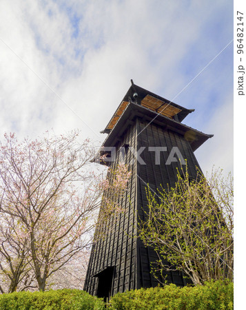 新川千本桜と新川西水門広場の火の見櫓(東京都江戸川区) 96482147