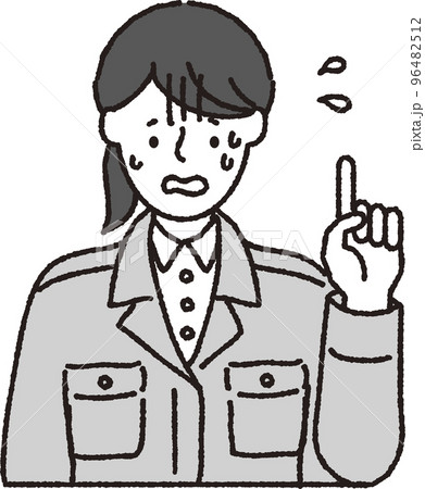 作業着姿の女性_焦る 96482512