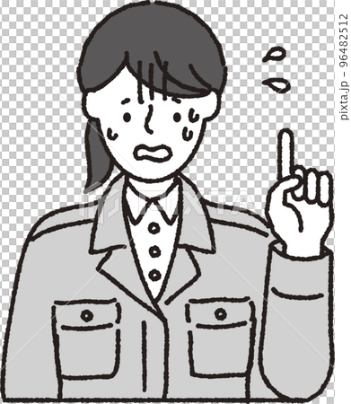 作業着姿の女性_焦る 96482512