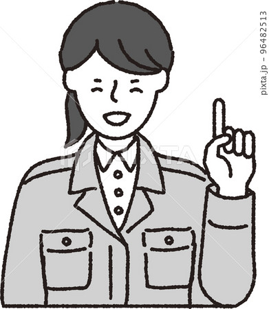 作業着姿の女性_ポイント笑顔 96482513