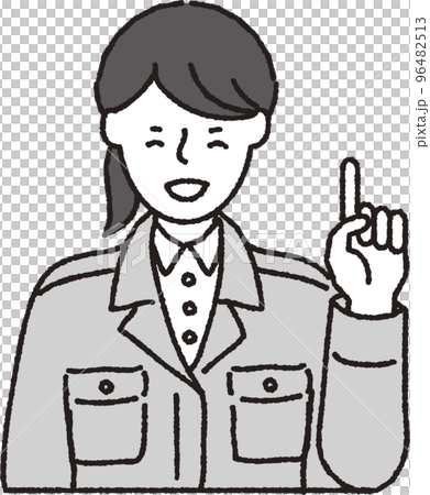 作業着姿の女性_ポイント笑顔 96482513