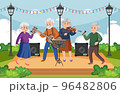 Senior people playing musical instrument at park 96482806