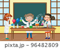 Student doing science experiment in laboratory 96482809