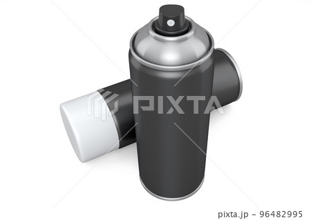 Cans of spray paint isolated on white background. Spray bottle and dispenser 96482995