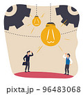 Vector illustration. Businessmen in working process. Concept of business, career development, partnership, problem solving, innovative business approach, brainstorming 96483068