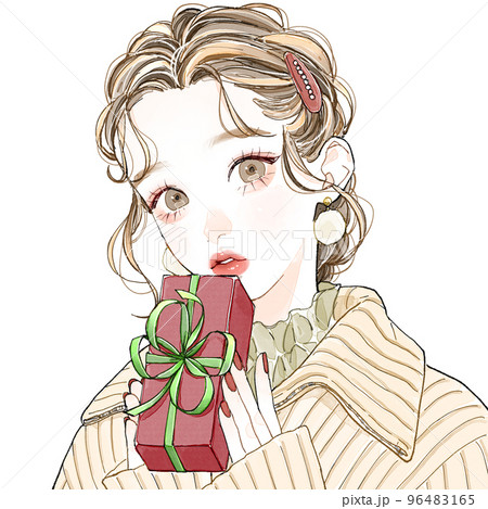 プレゼントを持っている女性 プレゼントを持っている女性 96483165