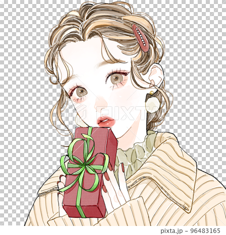 拿著禮物的婦女 96483165