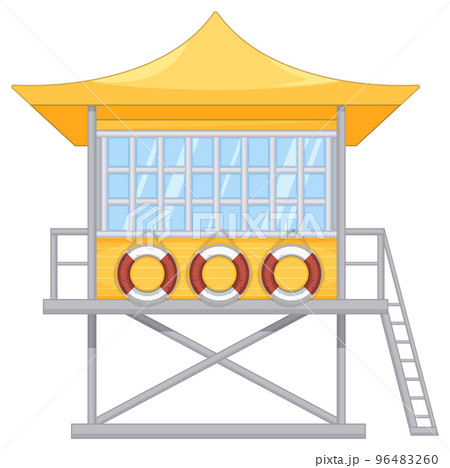 Lifeguard Tower Cartoon Style 96483260