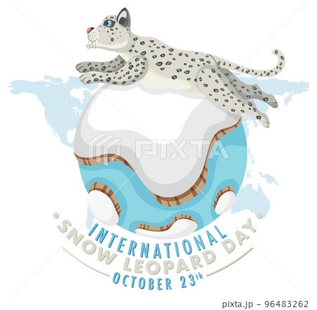 International Snow Leopard Day Banner Design 96483262