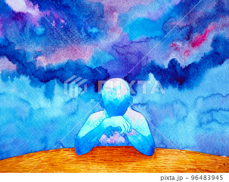 human head thoughtful mind mental health imagine emotion energy spiritual thinking overthinking brain power art illustration design watercolor painting human head thoughtful mind mental health imagine emotion energy spiritual thinking overthinking brain power art illustration design watercolor painting 96483945
