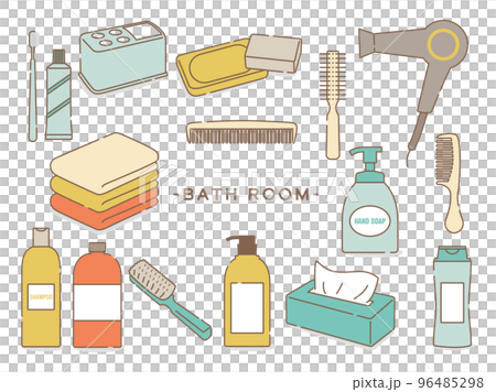 Illustration of bathroom goods 96485298