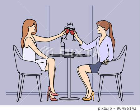 Happy women cheers with wine celebrating  96486142