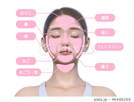女性が改善したい顔脱毛の施術部位 ナチュラルな日本人3Dモデル女性のイラスト 女性が改善したい顔脱毛の施術部位 ナチュラルな日本人3Dモデル女性のイラスト 96486268