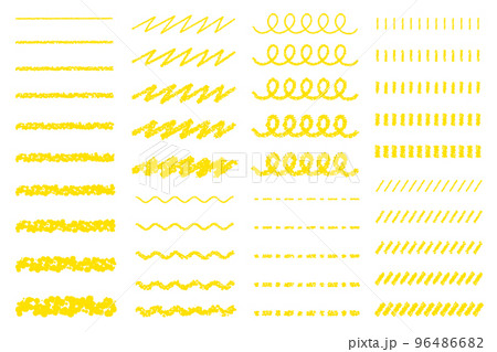 クレヨン素材のいろいろな線セット 96486682