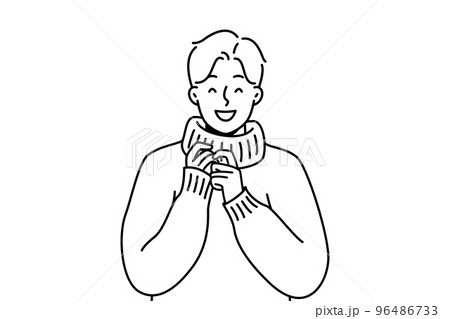 Smiling man in knit sweater Smiling man in knit sweater 96486733