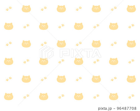 ゆるかわ猫と肉球の柄 96487708