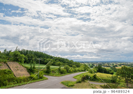北海道　天に続く道　斜里町 96489324