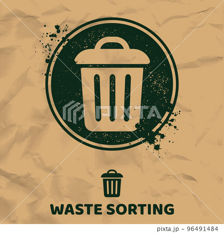 Paper eco waste sorting icon 96491484