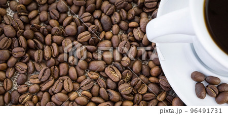 Cup of coffee in burlap Cup of coffee in burlap 96491731