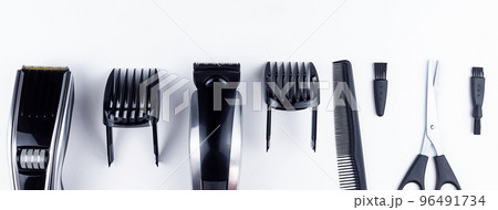 scissors and combs on white scissors and combs on white 96491734
