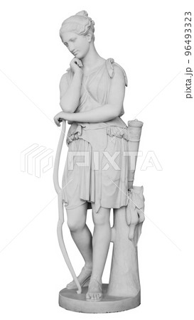 Ancient statue. Diana sculpture of Giovanni Benzoni in the State Hermitage Museum. Masterpiece isolated photo with clipping path 96493323