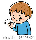 嬉しくてガッツポーズしている子ども 96493421
