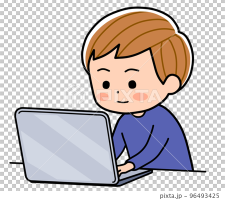 使用筆記本電腦的孩子 96493425
