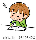 苦手な勉強を嫌そうにしている子ども 96493428