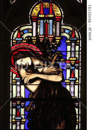 Maria Magdalena, stained glass window from Saint Germain-l'Auxerrois church, Paris Maria Magdalena, stained glass window from Saint Germain-l'Auxerrois church, Paris 96493781