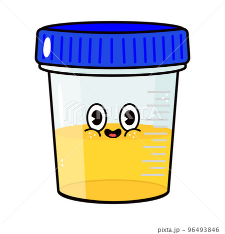 Cute funny container for analysis urine character. Vector hand drawn traditional cartoon vintage, retro kawaii character illustration icon. Container for analysis character concept Cute funny container for analysis urine character. Vector hand drawn traditional cartoon vintage, retro kawaii character illustration icon. Container for analysis character concept 96493846