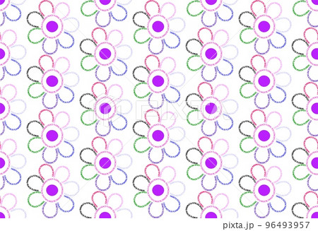 Font design, seamless vector ornament of flowers contours made with inscriptions Font design, seamless vector ornament of flowers contours made with inscriptions 96493957