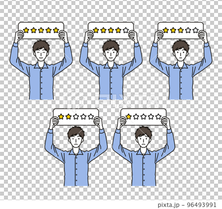 man with rating tag man with rating tag 96493991