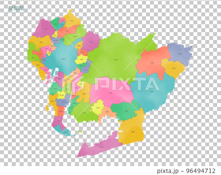 Watercolor map Aichi Prefecture Watercolor map Aichi Prefecture 96494712