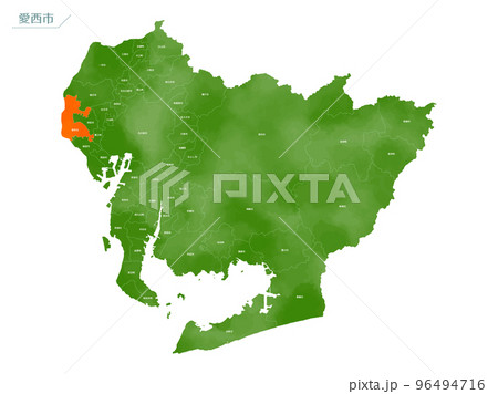 水彩風の地図 愛西市 水彩風の地図 愛西市 96494716