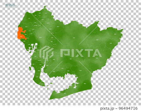 水彩風の地図 愛西市 水彩風の地図 愛西市 96494716