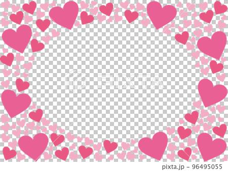 粉色可愛心形相框素材 粉色可愛心形相框素材 96495055