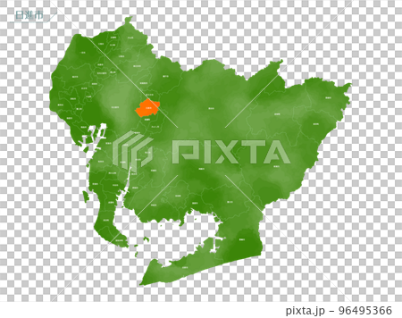 水彩風の地図 日進市 水彩風の地図 日進市 96495366
