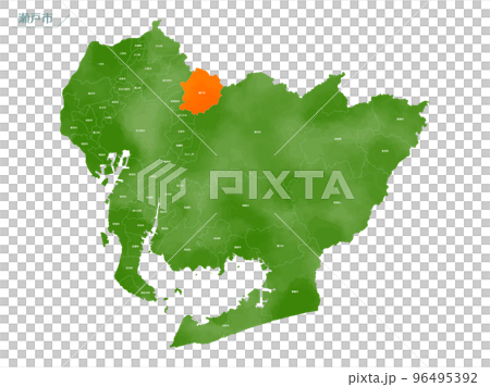 水彩風の地図 瀬戸市 水彩風の地図 瀬戸市 96495392