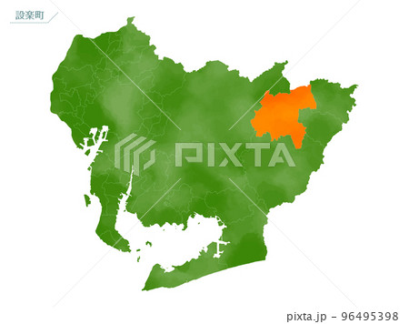 水彩風の地図 設楽町 水彩風の地図 設楽町 96495398