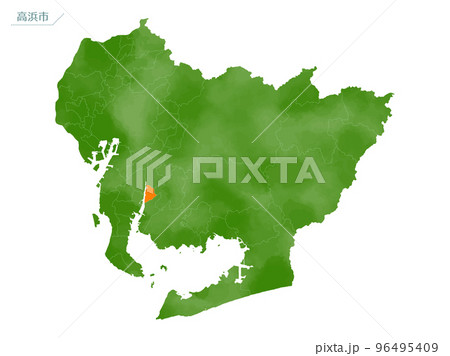 水彩風の地図　高浜市 96495409